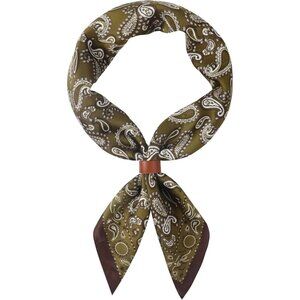 ⚡Men Dull Green Necktie 27.5 Inches Cowboy Scarves Pocket Square Silk Bandanas